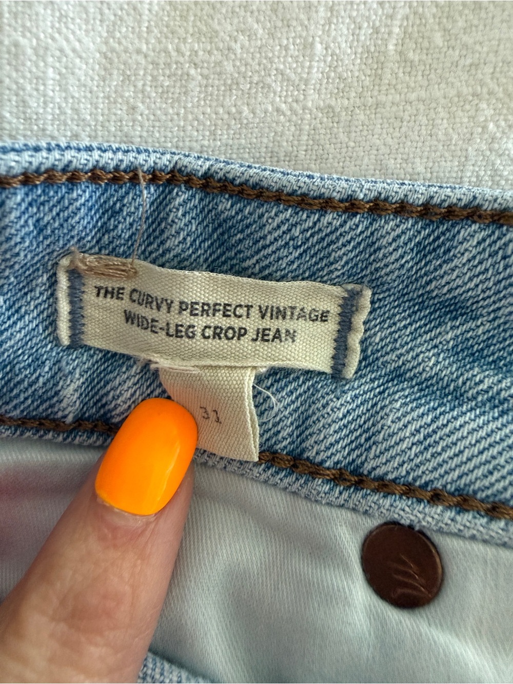 Madewell Women’s Curvy Perfect Vintage Wide Leg Crop Jeans Sz 31 - Picture 10 of 14